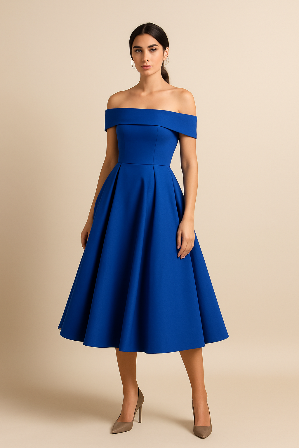 Elegance Off-Shoulder Swing Dress