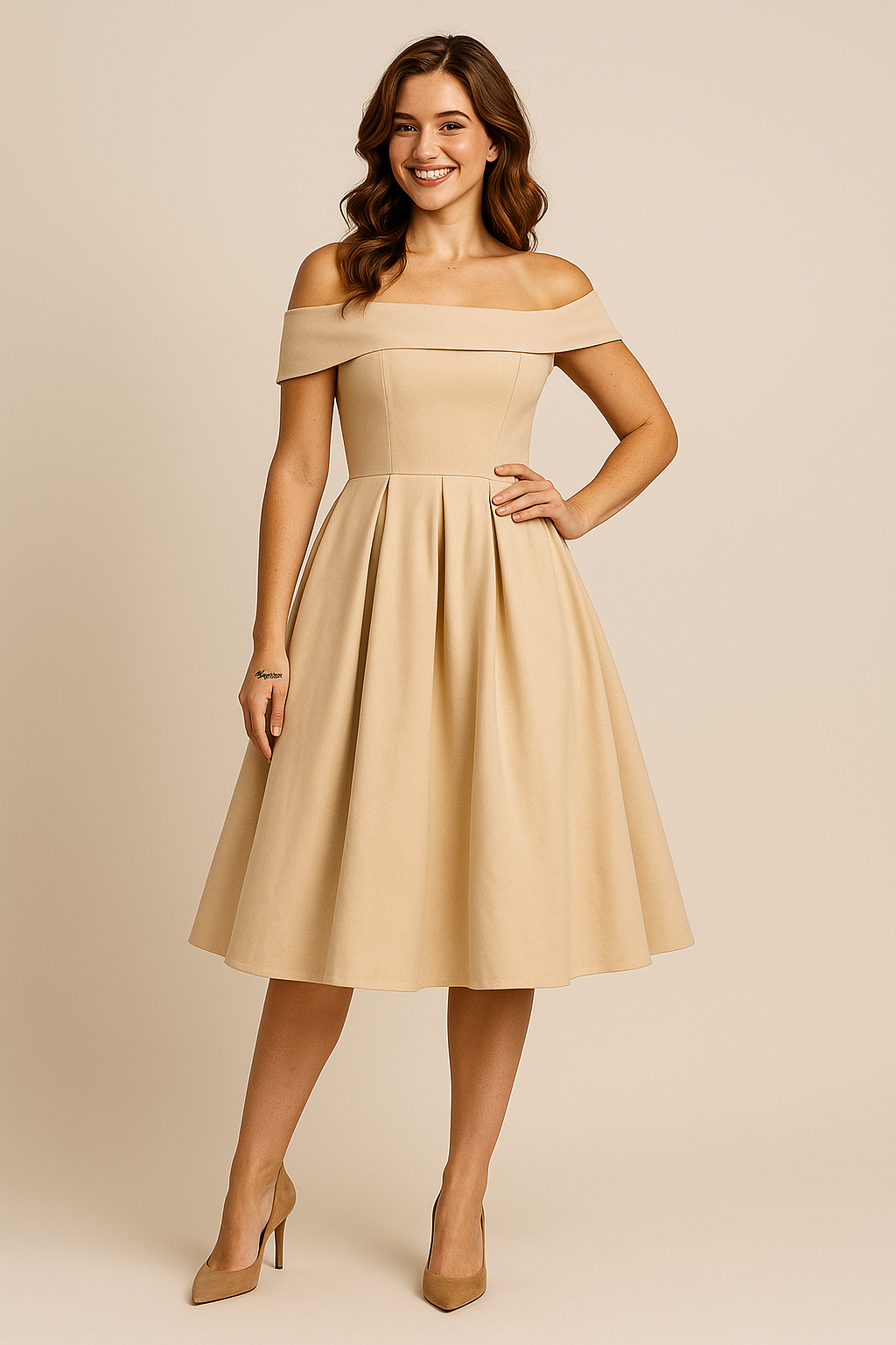 Elegance Off-Shoulder Swing Dress