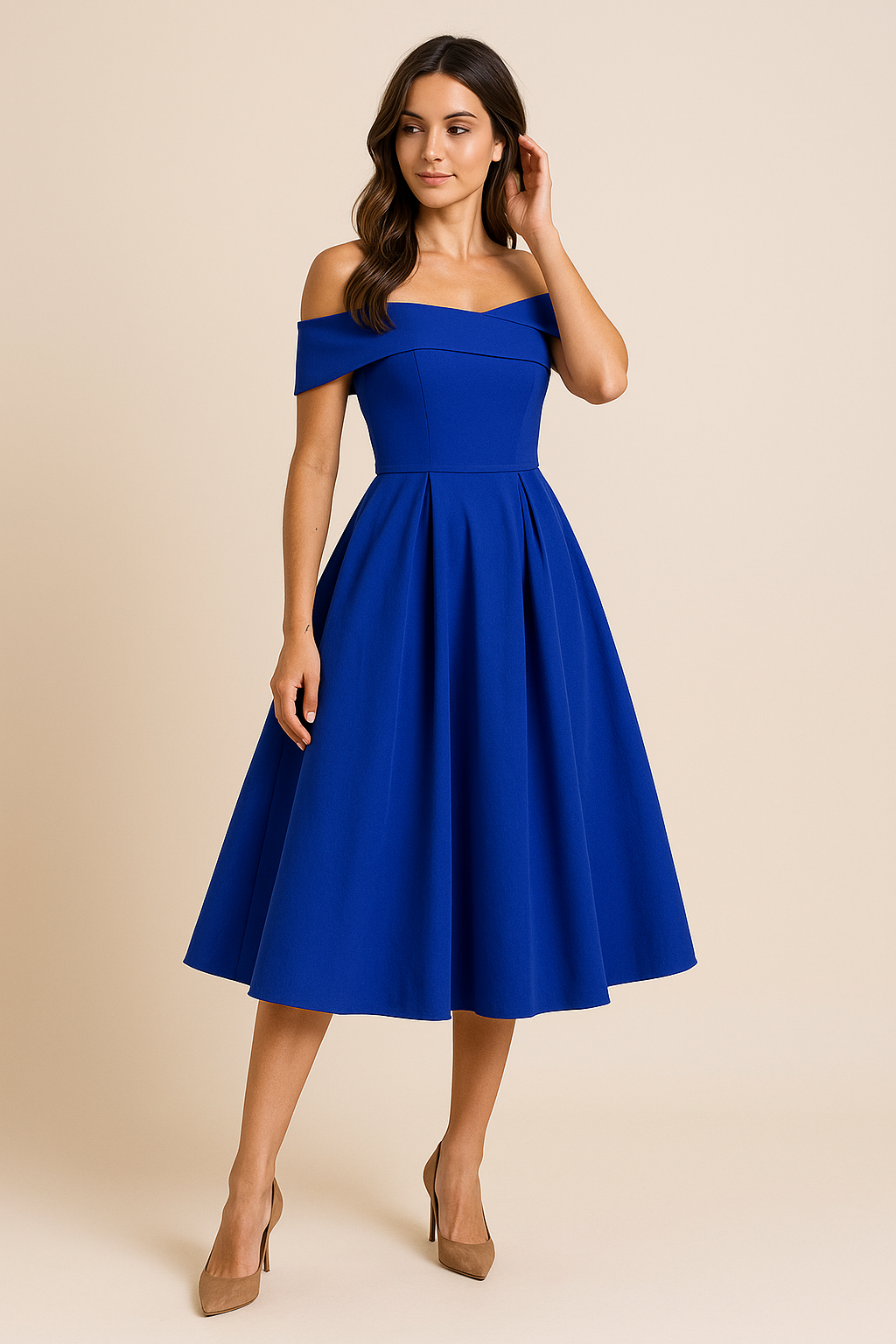 Elegance Off-Shoulder Swing Dress