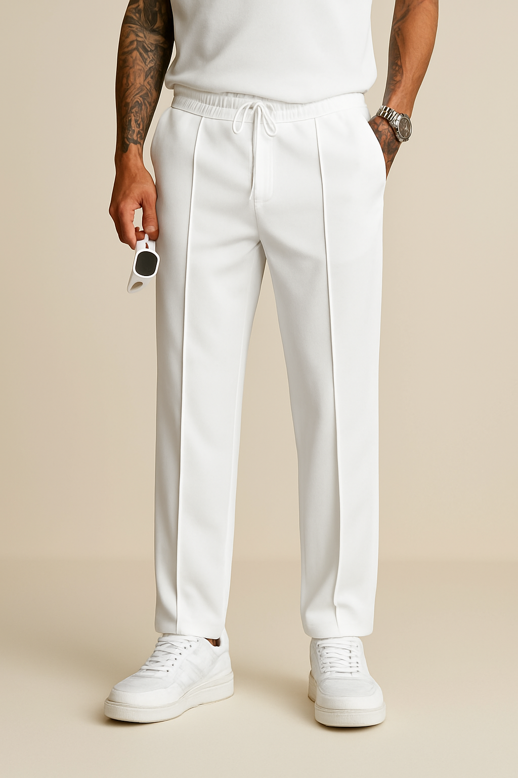 Slim Tapered Drawstring Trousers