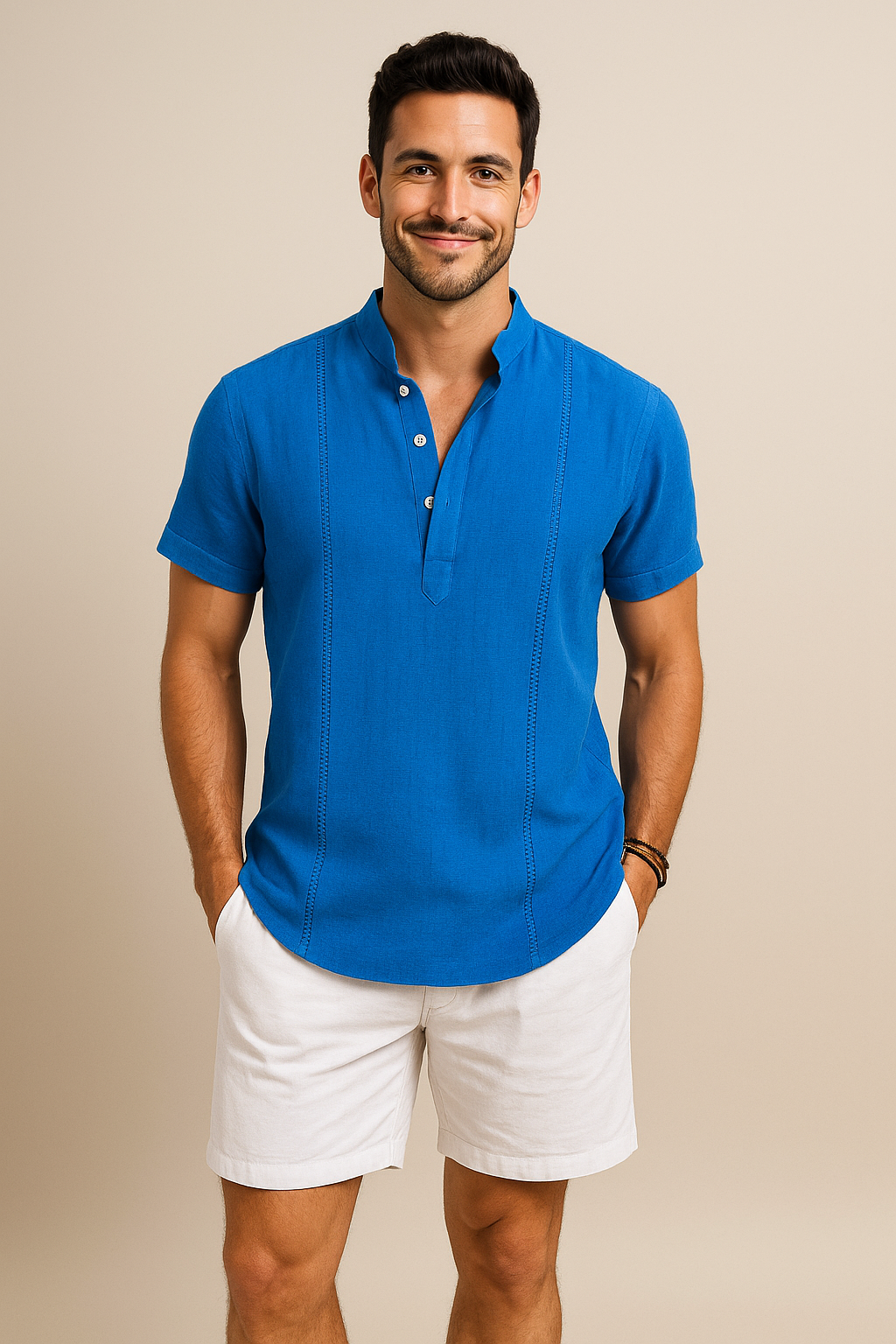 Mandarin Collar Cotton Shirt
