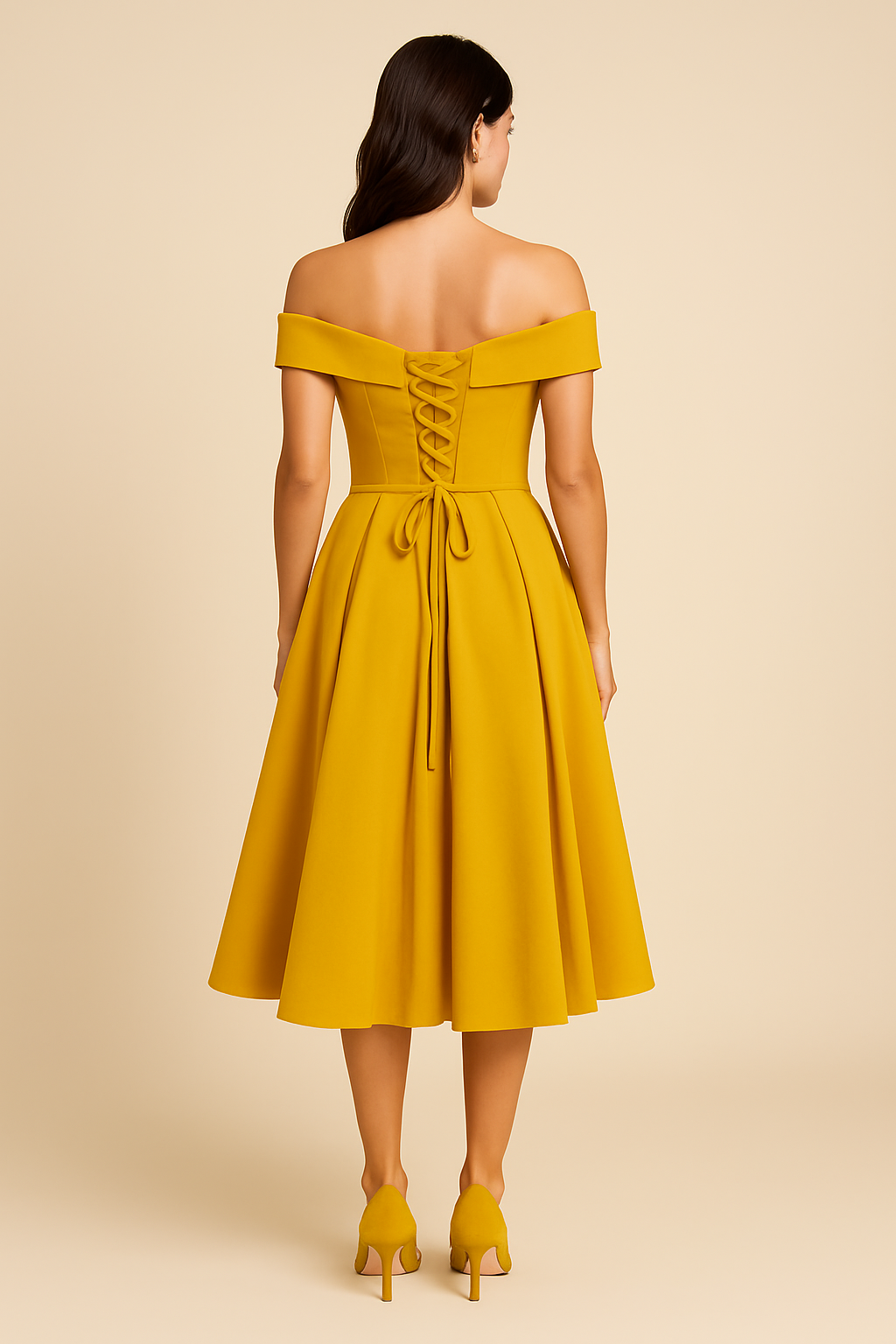 Elegance Off-Shoulder Swing Dress