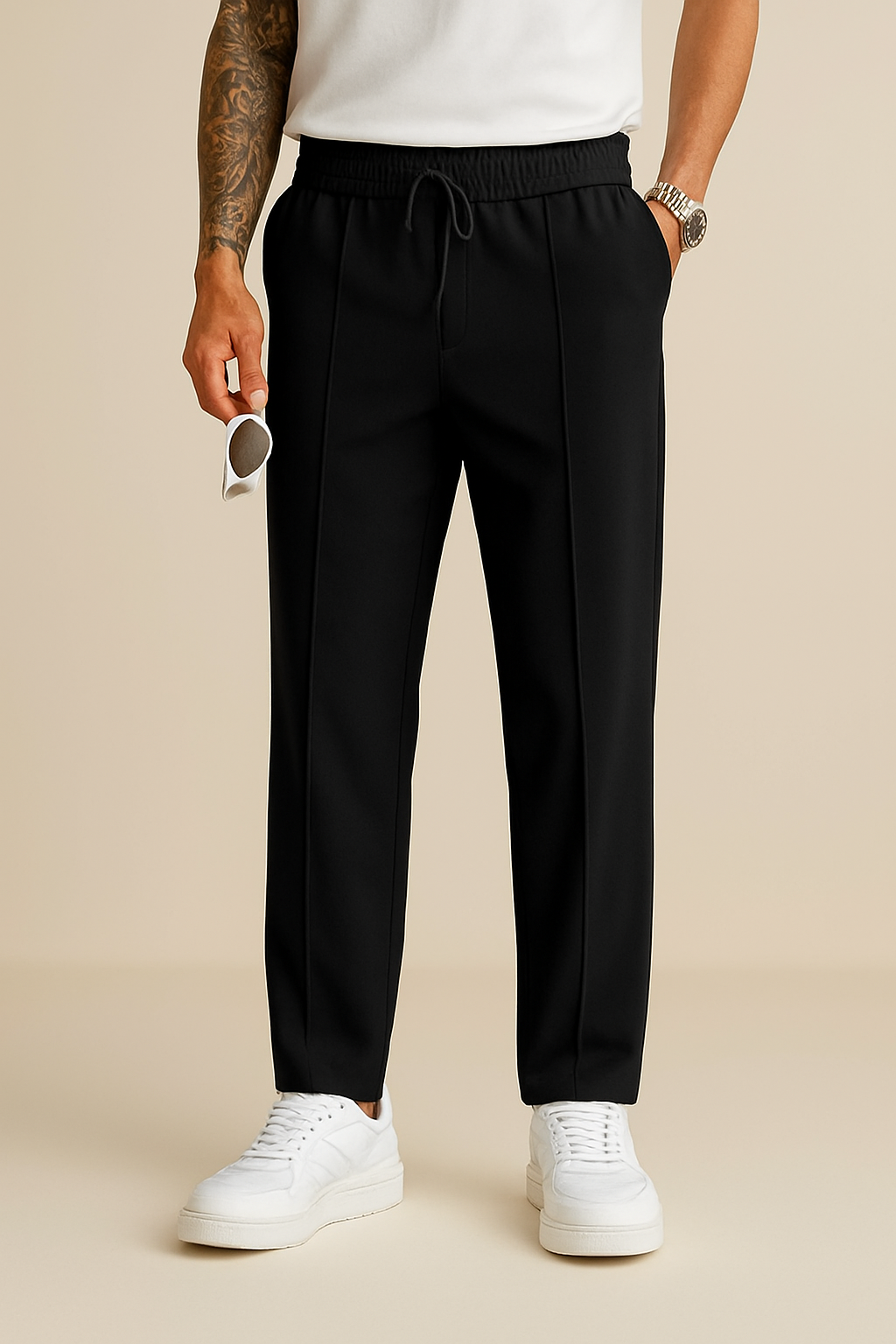 Slim Tapered Drawstring Trousers