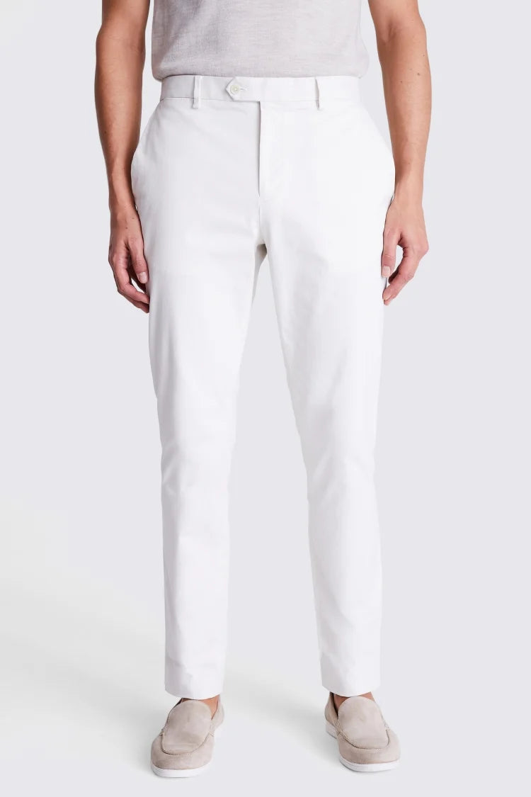 Slim Fit Stretch Chino Trousers "White" (test)