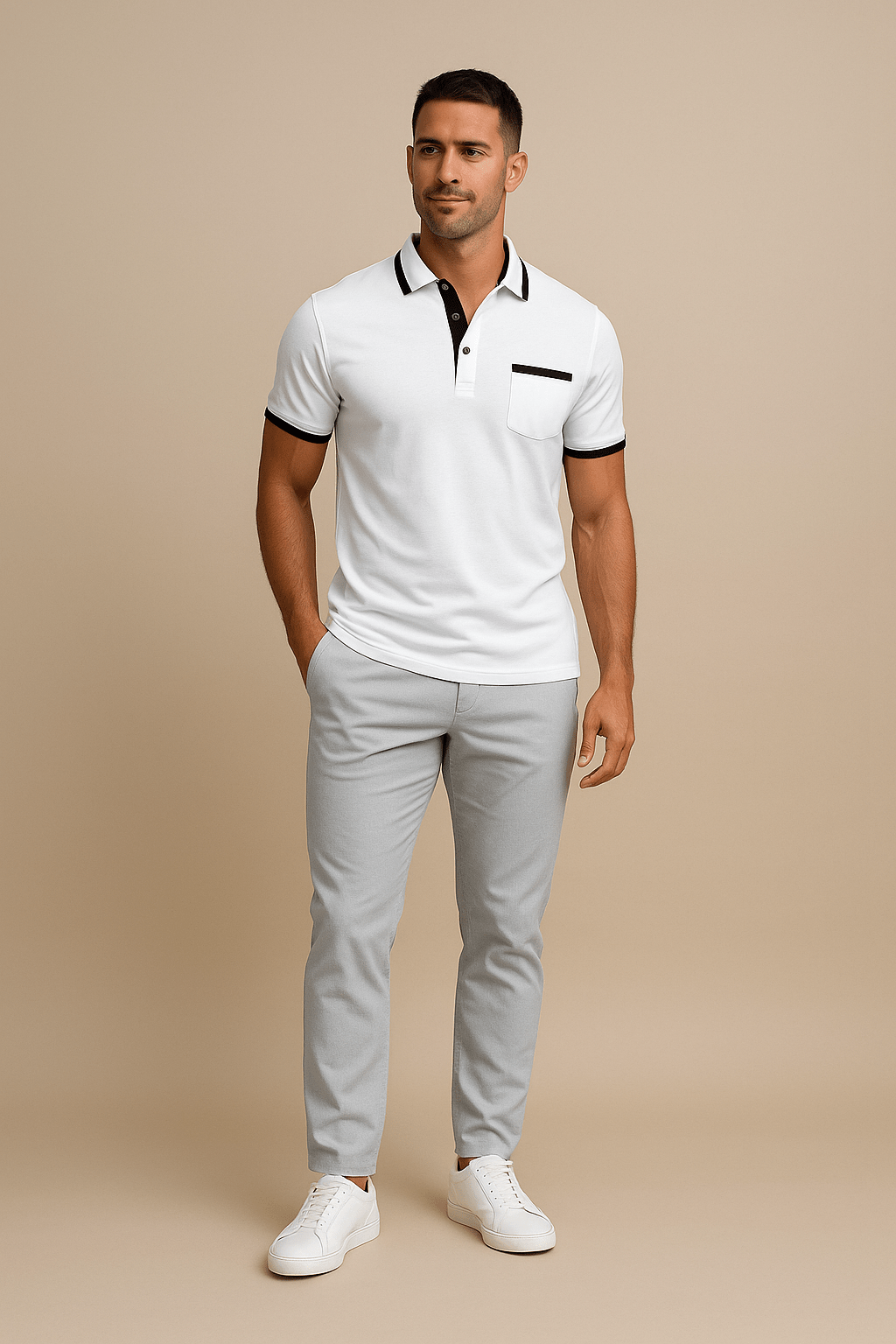 Contrast Trim Polo Shirt