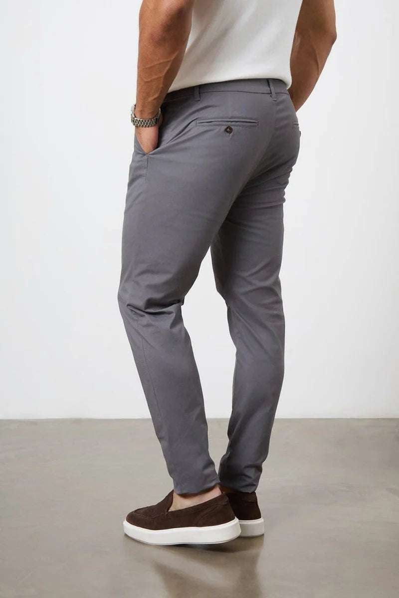 Slim Fit Stretch Chino Trousers "Charcoal" (test)