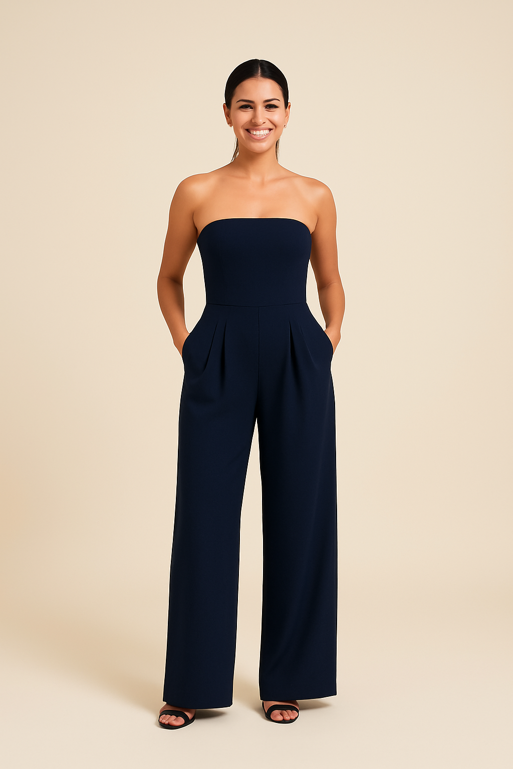 Classic Strapless Wide-Leg Jumpsuit