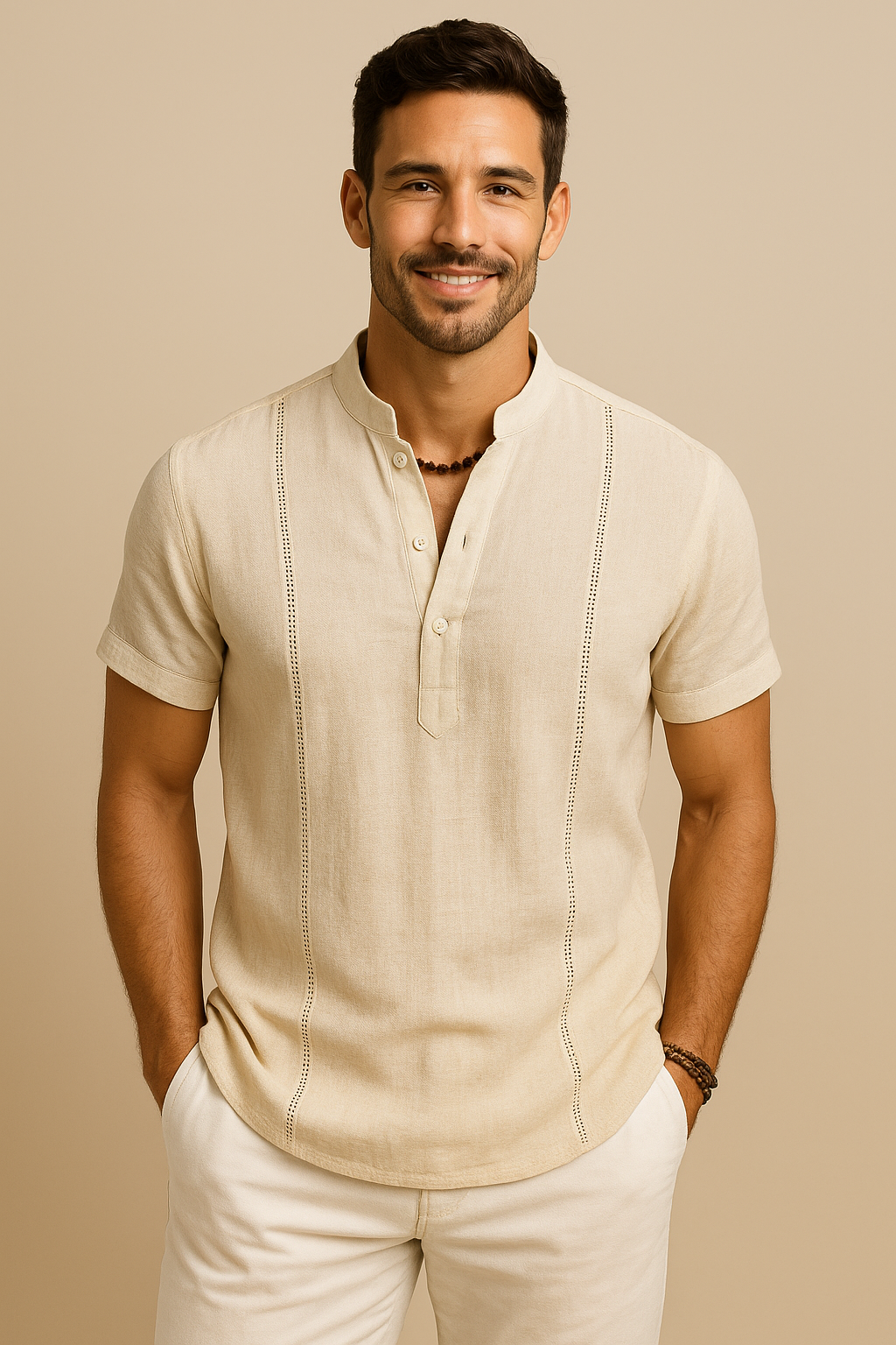 Mandarin Collar Cotton Shirt