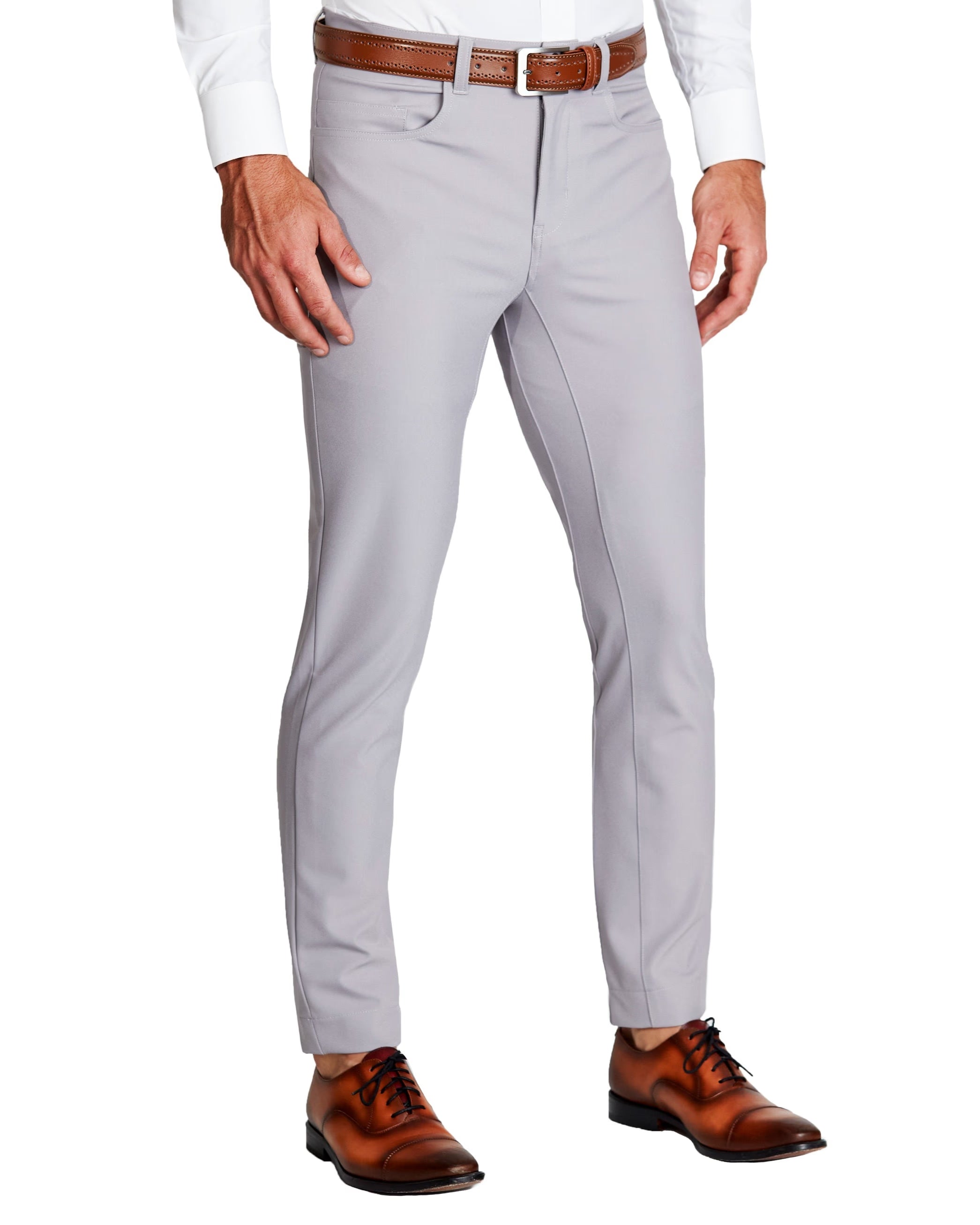 Slim Fit Stretch Chino Trousers "Lavender Grey" (test)